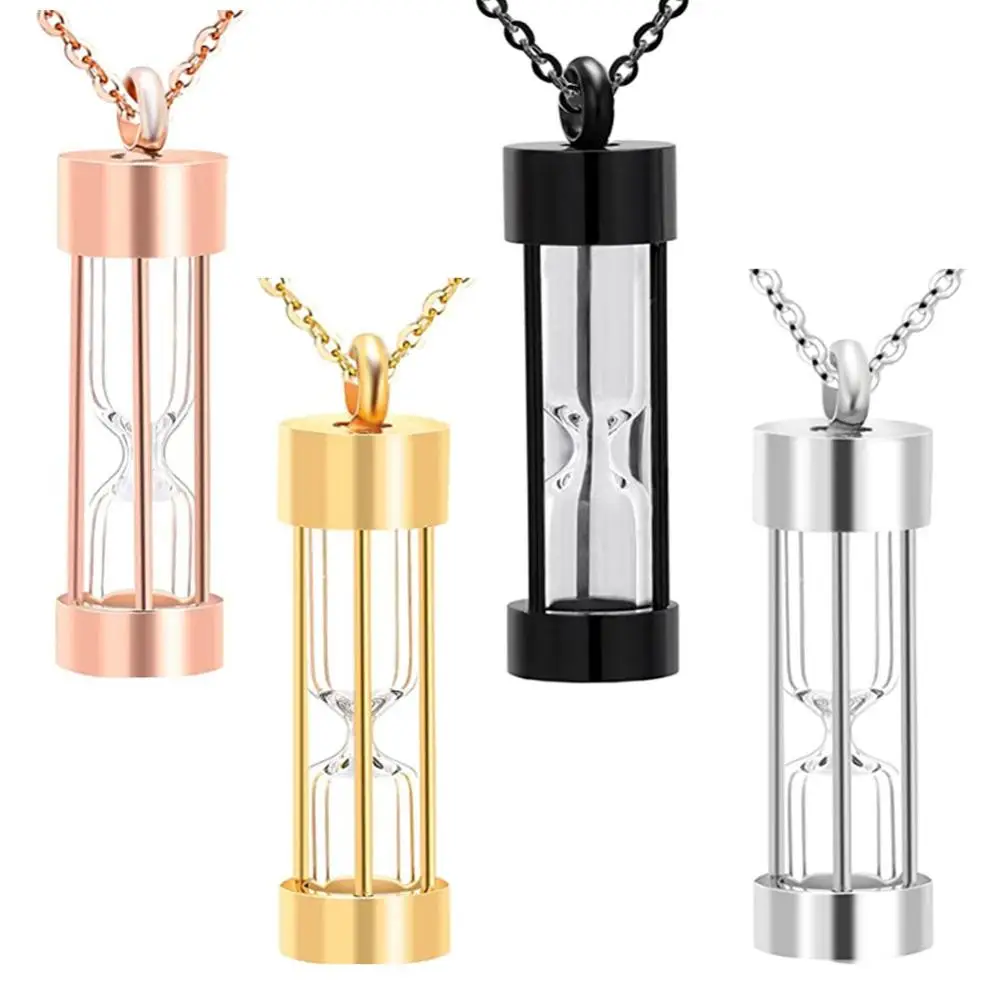 Eternity Memory Hourglass Urn Necklace Memorial Cremation Jewelry Stainless Steel Pendants Locket Holder Ashes for Pet/Human cremation urn