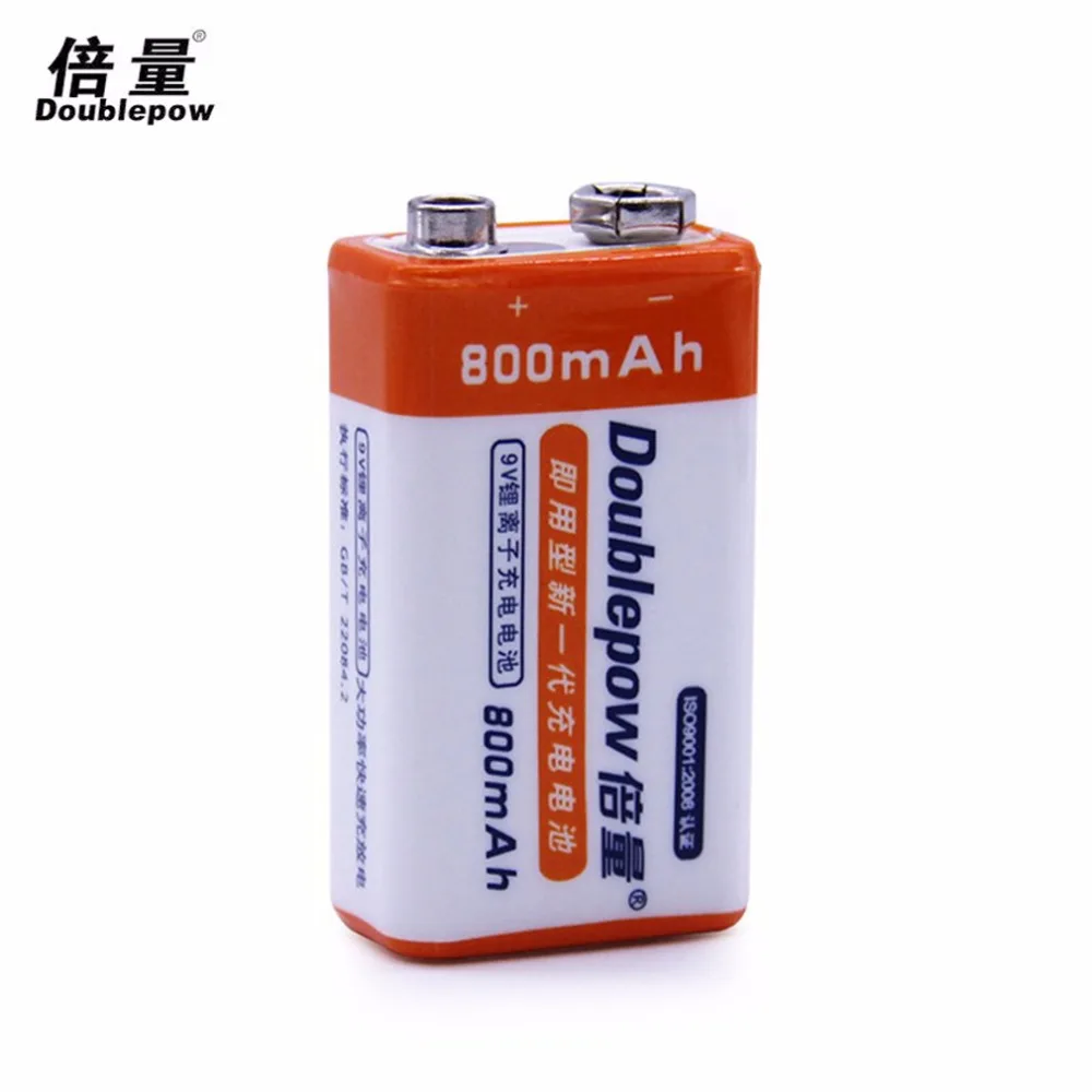 

1pcs/lot Doublepow 9V Rechargeable Battery 800mAh li-ion Battery 9V Battery + Battery Box
