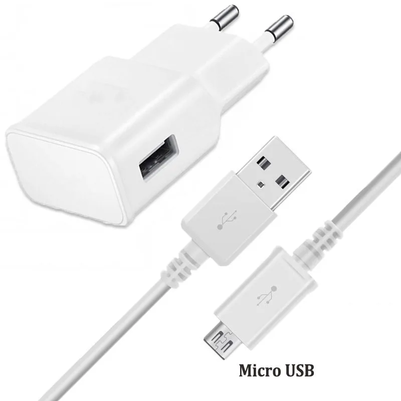 Per Samsung Galaxy S7 S6 Edge S5 S4 A10 J310 J330 J510 J530 Telefoni Cellulari 9V/1.67A Spina Ue Caricatore Da Muro Adattatore Cavo Micro Usb