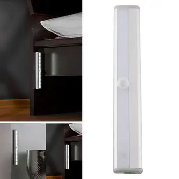 

White 10LED Cabinet Lamp Night Light Cabinet Autoswitch Wardrobe Stairway PIR Strip Home Drawer Lamp Intelligent