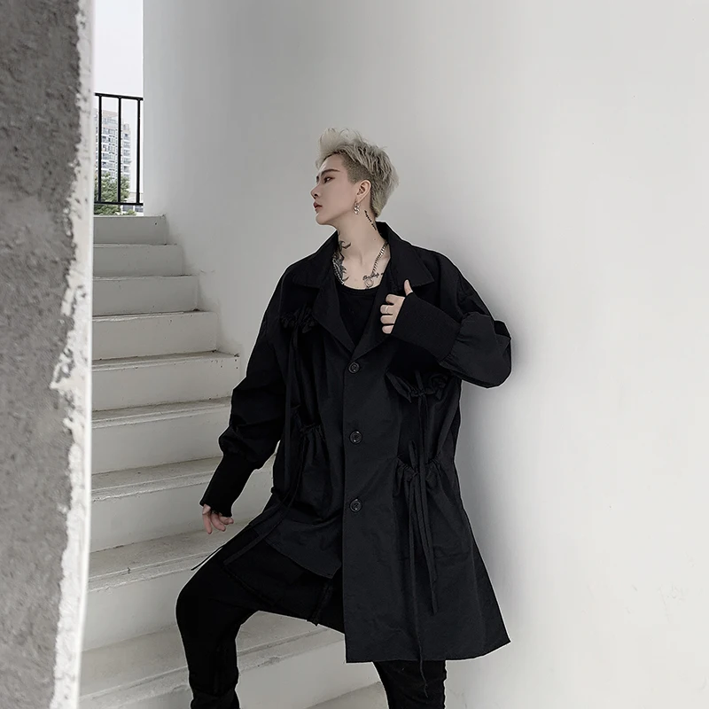 M-XL! Новинка весны, Мужская тонкая ветровка с необычной длиной, Молодежная куртка