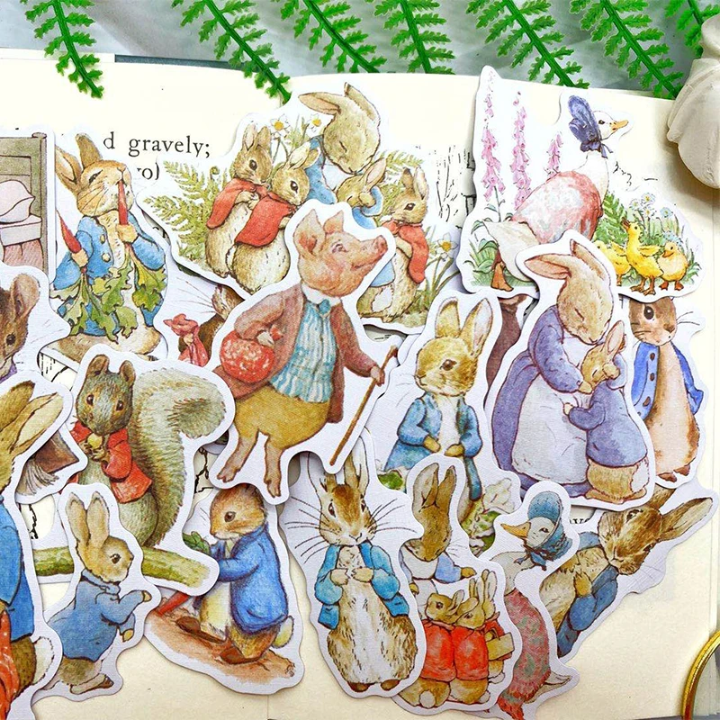 40PCS Vintage Bunny Sticker DIY scrapbook base collage junk diary happy plan phone computer gift sealing decoration sticker decorative stickers decorative labels stickers stationery stickers self adhesive stickers adhesive stickers animal stickers paper stickers cartoon stickers cartoon sticker