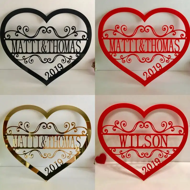 Valentine's Day Heart Wreaths for Front Door Wooden Door Sign Wall  Decoration Love Plaque Valentine's Day Heart Door Decor Sign for  Valentine's Day