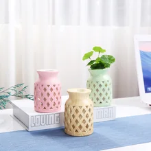 Китайские красочные керамические вазы для цветов Настольная мини небольшая ваза для гостиной предмет интерьера, украшение свадебный офис отель