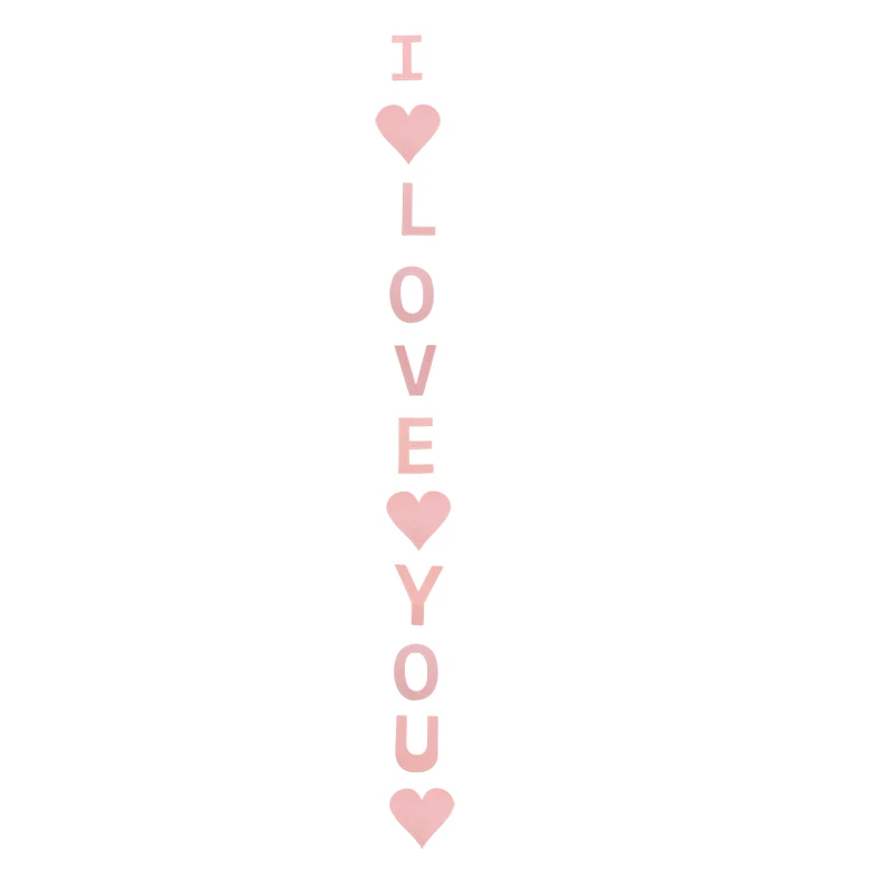 1 Набор, баннеры I LOVE YOU, сердце, бумажный флаг, вечерние гирлянды, украшения, баннеры, банты для Дня Святого Валентина, принадлежности для свадебных мероприятий