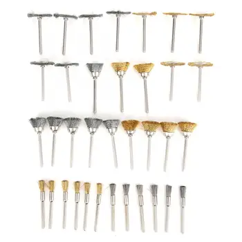 

35Pcs/set Wire Brush Polishing Wheel Brass Steel Electric Grinding Rotating Tool Accessories