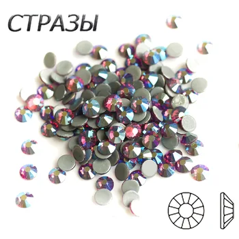 

2058HF SS16 SS20 1440Pcs Fuchsia AB Flat Back Strass Hotfix Rhinestones Crystal Heat Iron Crystal Craft glass diamond Designs