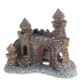 

Pet Accessories Landscaping Model Gift Desk Eco-friendly Resin Home Vintage Imitated Castle Aquarium Ornament
