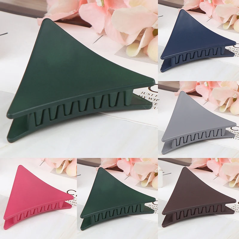 New Girls Triangle Hair Claws Acrylic Hair Clips Barrette Crab Clamp Scrub Hairpins Claw Headwear Hair Accessories