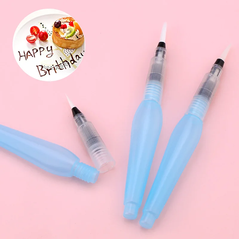 

3pcs Watercolor Cake Decorating Tools Coloring Water Pen Fondant Cake Painting Brush Pen Dessert Pastry Decoration Baking Tool