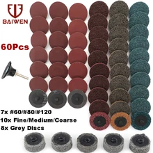 1/2/3 pouces Roloc Disques de Ponçage Roll Lock Surface Disques de Traitement, 31 60 PIÈCES de Type R Disque à Changement Rapide avec 1x Support Pour Ipad