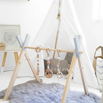 

Baby Gym Nordic Wooden Play Gym Play Nursery Sensory Ring-pull Toy Infant Room Toddler Clothes Rack Gift Children Room Decor