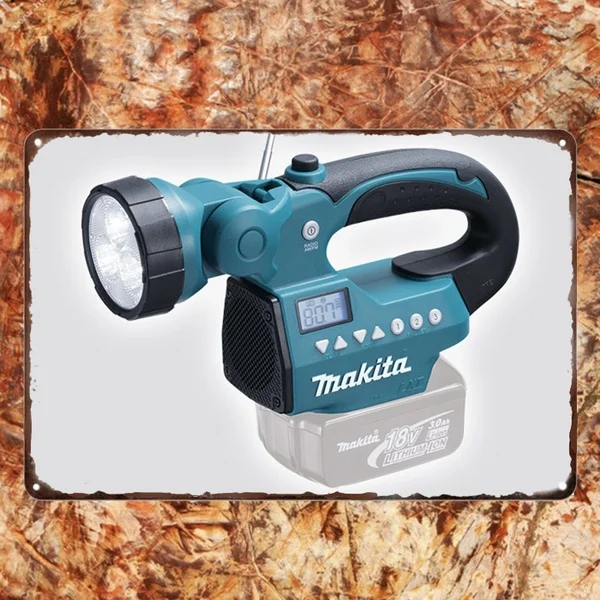Makita Metal Tin Sign 18V Cordless Torcia Radio Office Decor Adesivo Da Parete Rimovibile Pittura In Metallo Poster In Metallo 20X30 Poster