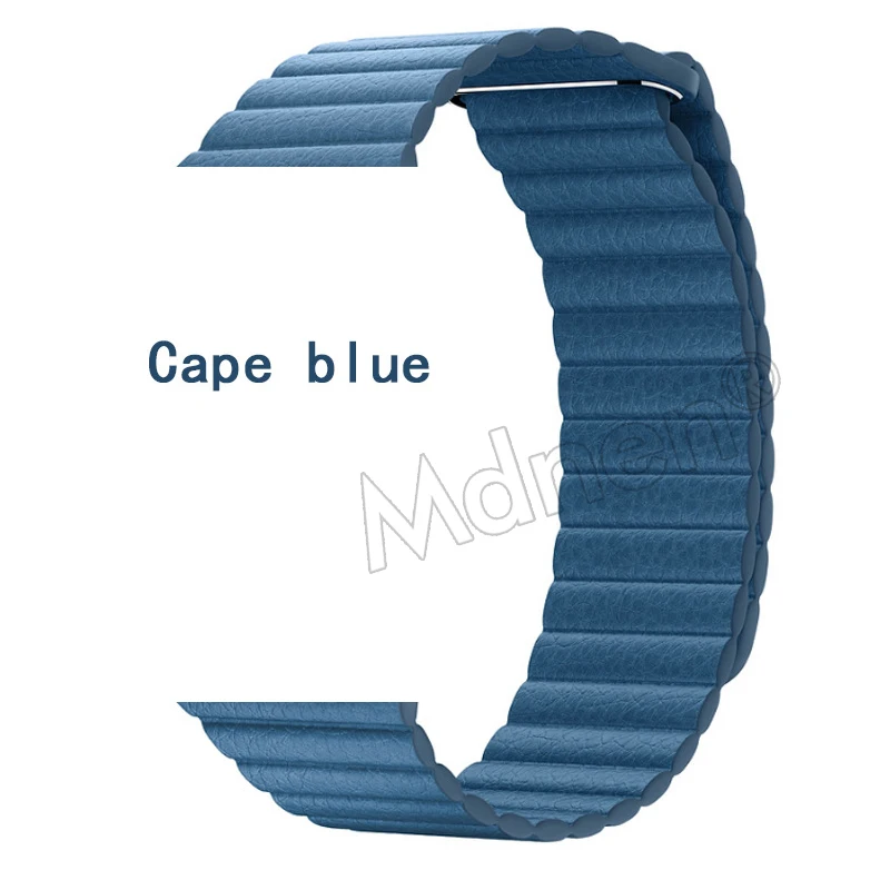 Ремешок для Apple Watch, ремешок 42 мм, 38 мм, Iwatch 5, 4, 3, 2, 1, Mdnen, застежка-петля, браслет из натуральной кожи, магнитная пряжка - Цвет ремешка: 8 Cape cod blue
