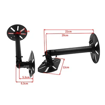 

2pcs Steel Plate Rotation Home Accessory Wall Bracket Adjustable Angle Loading 22KG Support Sound Bar Speakers Holder Universal