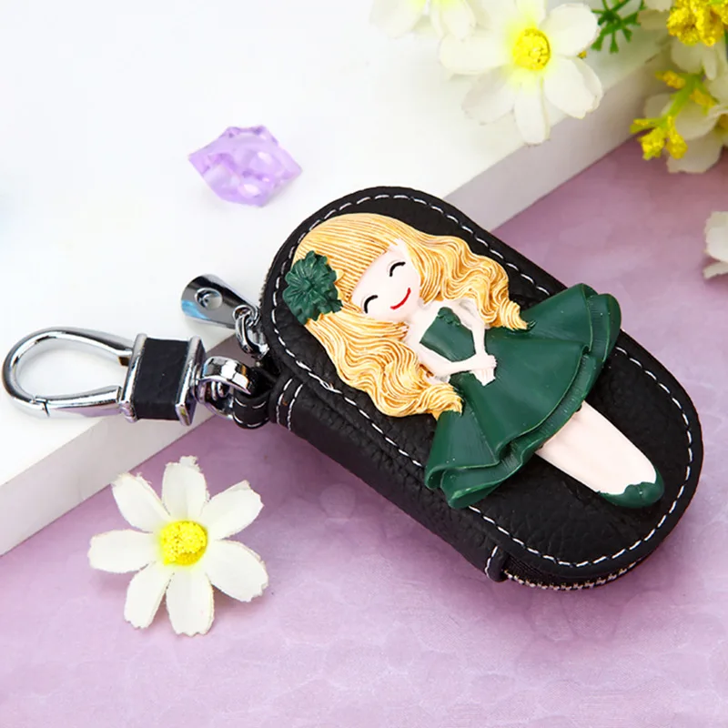 Style26 Милый мультяшный брелок Hello Kitty, модный кожаный кошелек на молнии, брелок для женщин и девочек, брелок для ключей, автомобильный Шарм, ювелирное изделие, подарок - Цвет: Style26