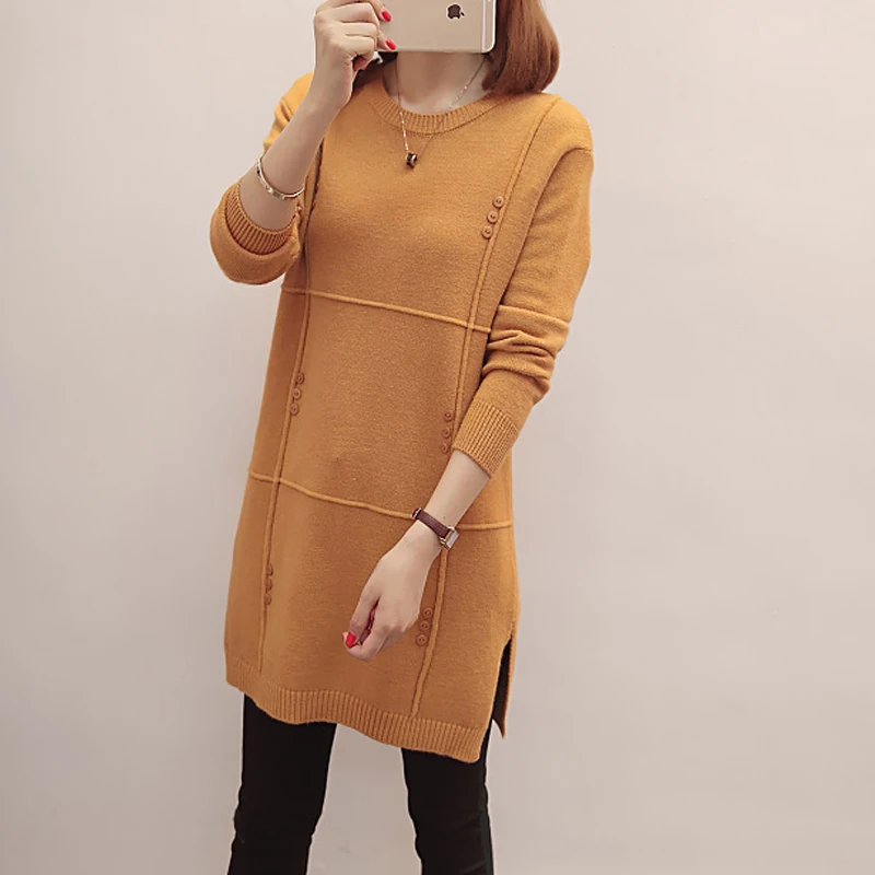 women plus size casual pullovers long sweater 2020 winter autumn slim jumpers o-neck wine red thick pull femme maglioni donna
