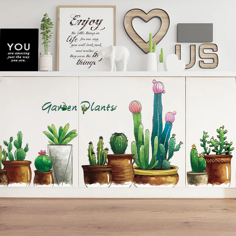 

[shijuekongjian] Garden Plant Wall Stickers Vinyl DIY Pot Culture Mural Decals for Living Room Kids Bedroom Decoration