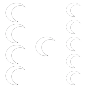 

10Pcs Dream Catcher Iron Ring Moon Shaped Dream Catcher Hoop Handmade DIY Dreamcatcher (5pcs Small Moon+5pcs Large Moon)