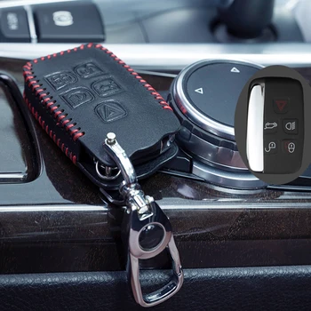 

Black High-quality Leather Smart 5-button Key Protection Cover Key Exterior Decoration Bag for Jaguar Car Accessories