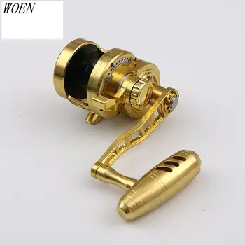 شراءWOEN نك كامل المعادن مكافحة مياه البحر قارب الصيد طبل عجلة UT300/500 مزدوجة الفرامل 25 كجم هزاز بطيء عجلة من الحديد البحر الصيد عجلة