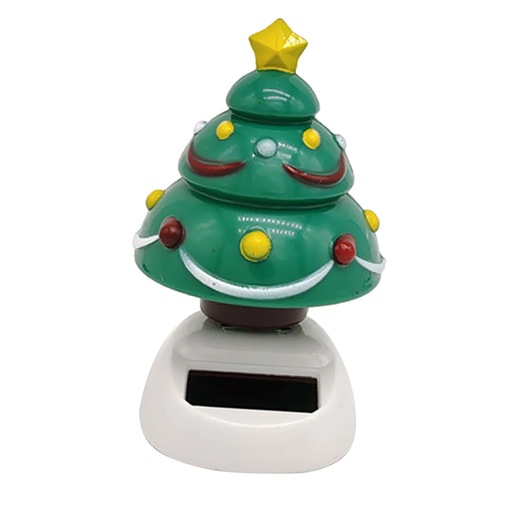 Solar Powered Dancer Toy Bobbing Christmas Tree Car Auto Home Decoration