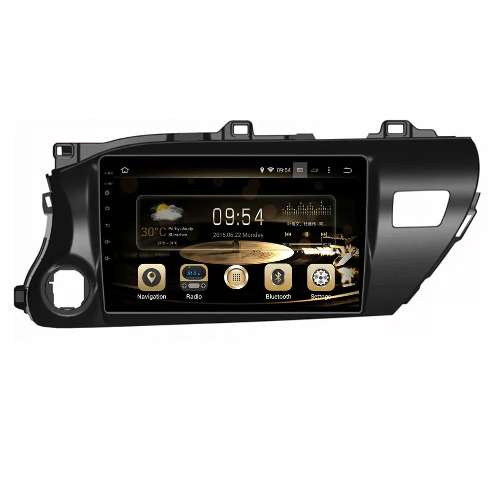 Cheap Android 9.0 Octa Core PX6/PX5 Fit Toyota Hilux 2016- 2019 Car DVD Player Navigation GPS Radio 1