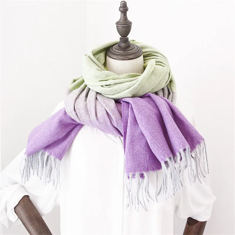 Женский шарф в стиле пэчворк из искусственного меха верблюжьего цвета, Женская шаль, зимнее теплое женское одеяло, шарф из смешанной шерсти, зимнее пончо