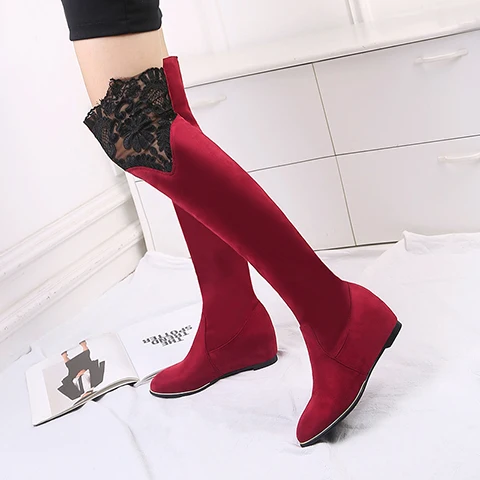 

Big Size 9 10 11 12 boots women shoes ankle boots for women ladies boots shoes woman winter Solid color round head sleeve
