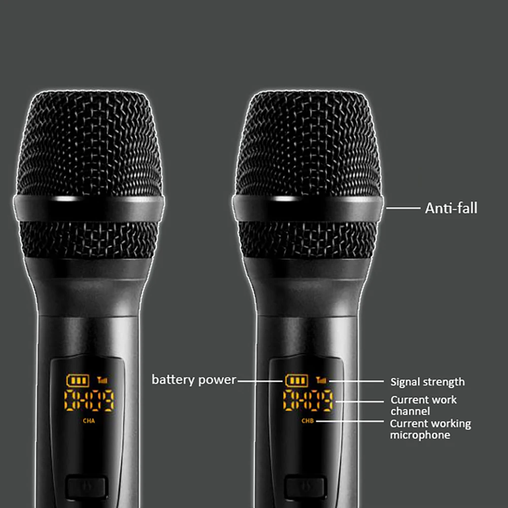 2pcs K380S Wireless Microphones USB Rechargeable