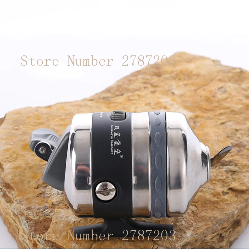 

Double fish fort stainless steel fish dart wheel and line device spherical left and right interchangeable fishing wheel