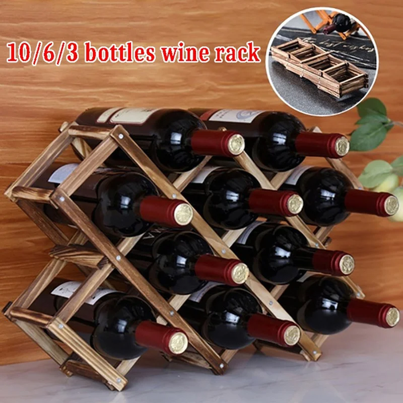 Whiskey Regal Holz Wand-Bar Rustikal Flaschenhalter Platz Für 5-6 Flas
