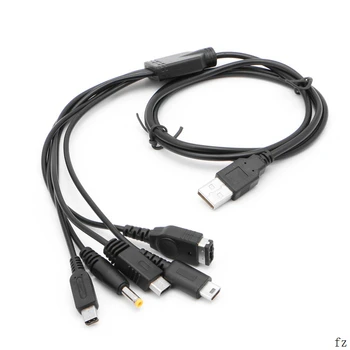 

100pcs 5 in 1 USB Charging Cable for Nintendo GBA SP Charger Cable for WII U for 3DS NDSL