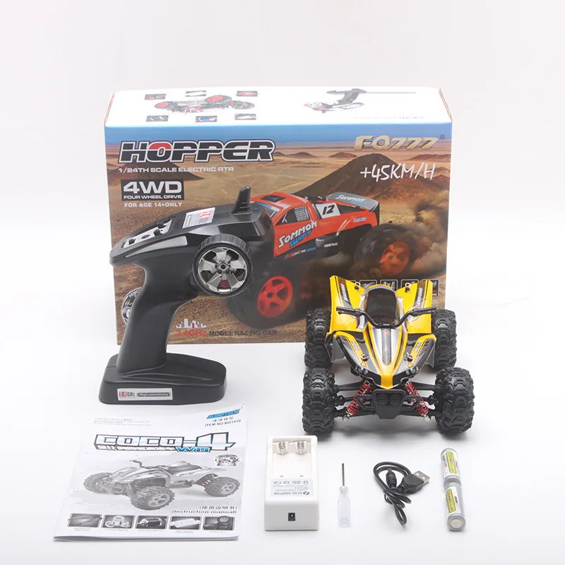 1/24 Радиоуправляемая машина 4WD альпинистская машина 4x4 с двумя моторами, машинка Bigfoot с дистанционным управлением, модель внедорожника, игрушки для мальчиков, детский подарок