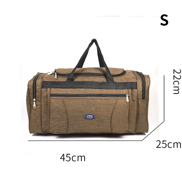 Oxford Waterproof Men Travel Bags Hand Luggage Big Travel Bag Business Large Capacity Weekend Duffle Travel Bag S-brown