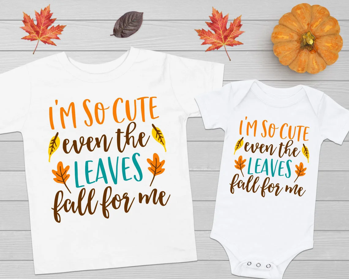 Детская футболка с надписью I'm So Cute Even The Leaves Fall for Me для маленьких мальчиков и