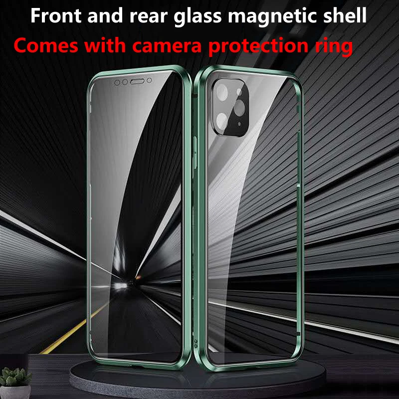 Магнитный чехол с полной защитой 360 градусов для iPhone 11 Pro Max XR X XS Защитная пленка