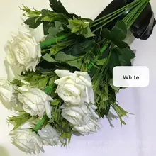 10 голов/партия, искусственные цветы, розы, цветы для свадьбы, вечеринки, дня рождения, украшения для дома, искусственные цветы из шелка, сделай сам, декоративный цветок