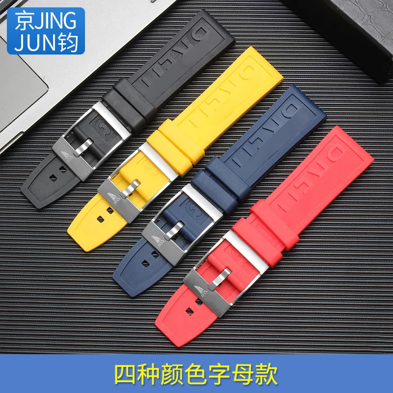 Shengmeirui силиконовый резиновый ремешок для breitling watch Мститель суперокеан мужские дайвинг спортивные часы ремешок 22 24 мм черный красный синий