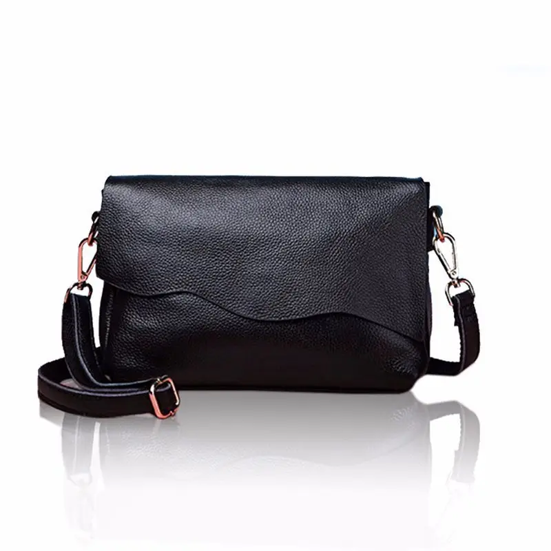 

New First Layer Leather Simple Shoulder Diagonal Pouch Female