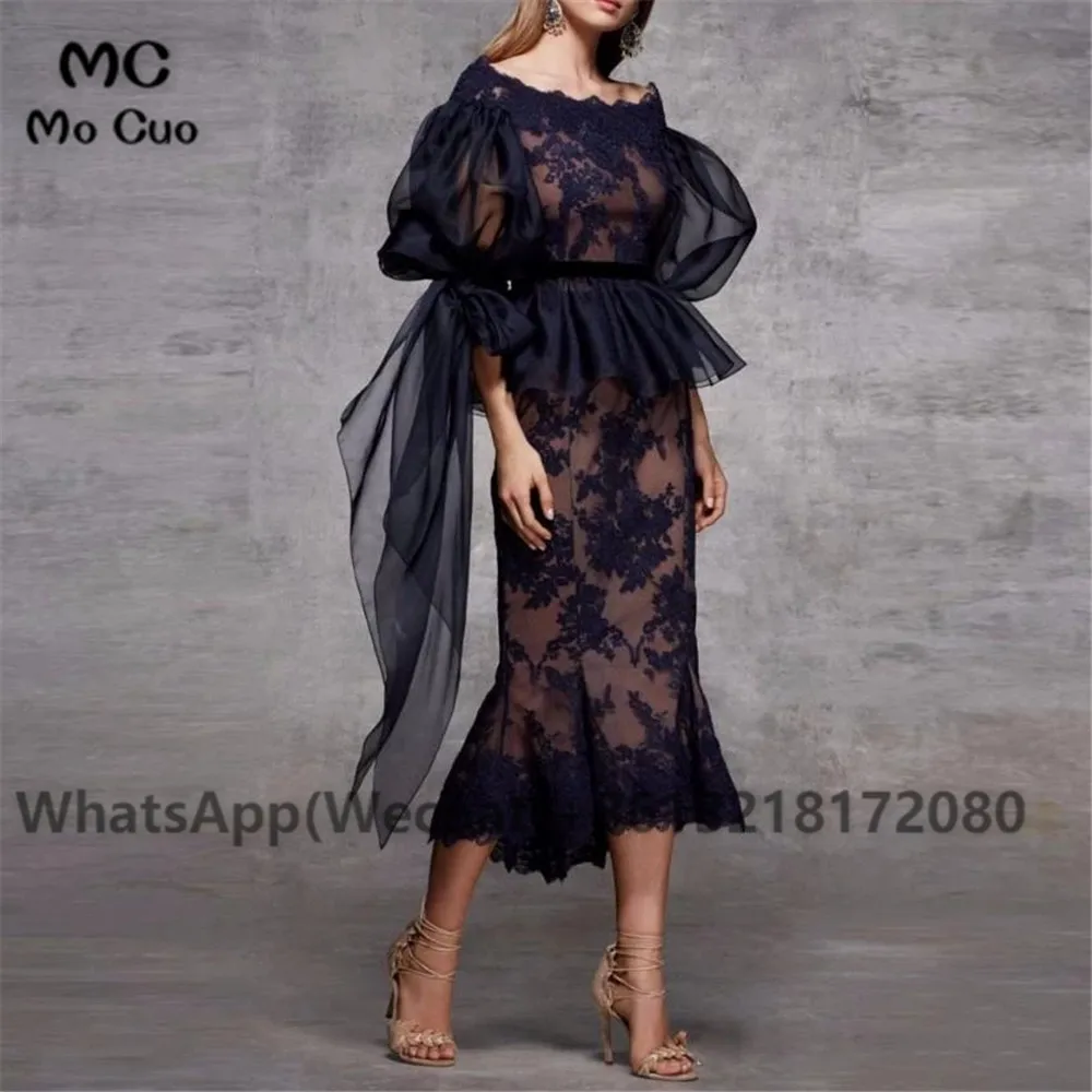 2019-Scoop-Neck-Lace-Peplum-Mermaid-Evening-Dress-Ruched-Half-Sleeves-Tea-Length-Formal-Party-Prom.jpg_.webp_Q90.jpg_.webp_.webp