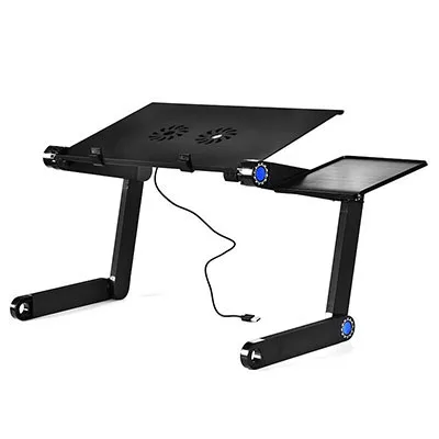 Алюминиевый сплав регулируемый стол для ноутбука портативный складной компьютерный стол ноутбук настольная подставка компьютерный стол для дивана-кровати - Цвет: HH3468SDBU