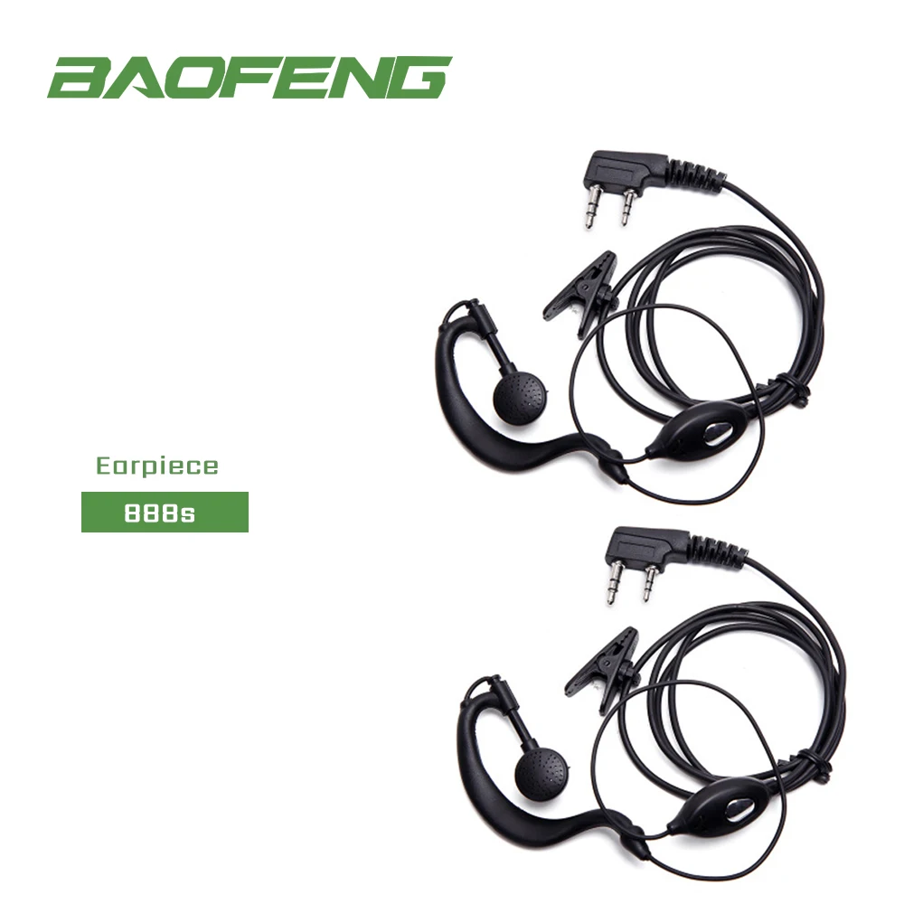 2 шт. наушник с микрофоном Walkie Talkie Ear Hook Interphone наушники для Baofeng UV5R BF 888S K head