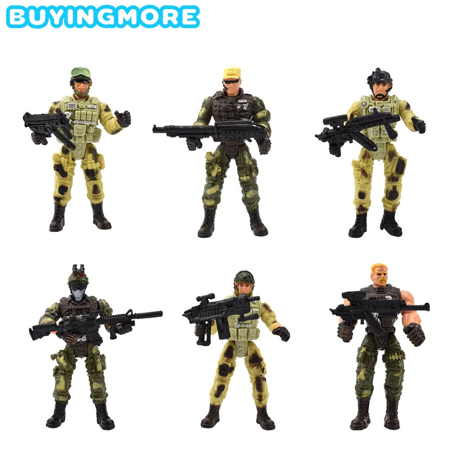 

6 Pcs/set Military Soldiers Model Kids Toys Camouflage Uniform Action Figure Soldier Plastic Model Toys for Boys Educational Toy