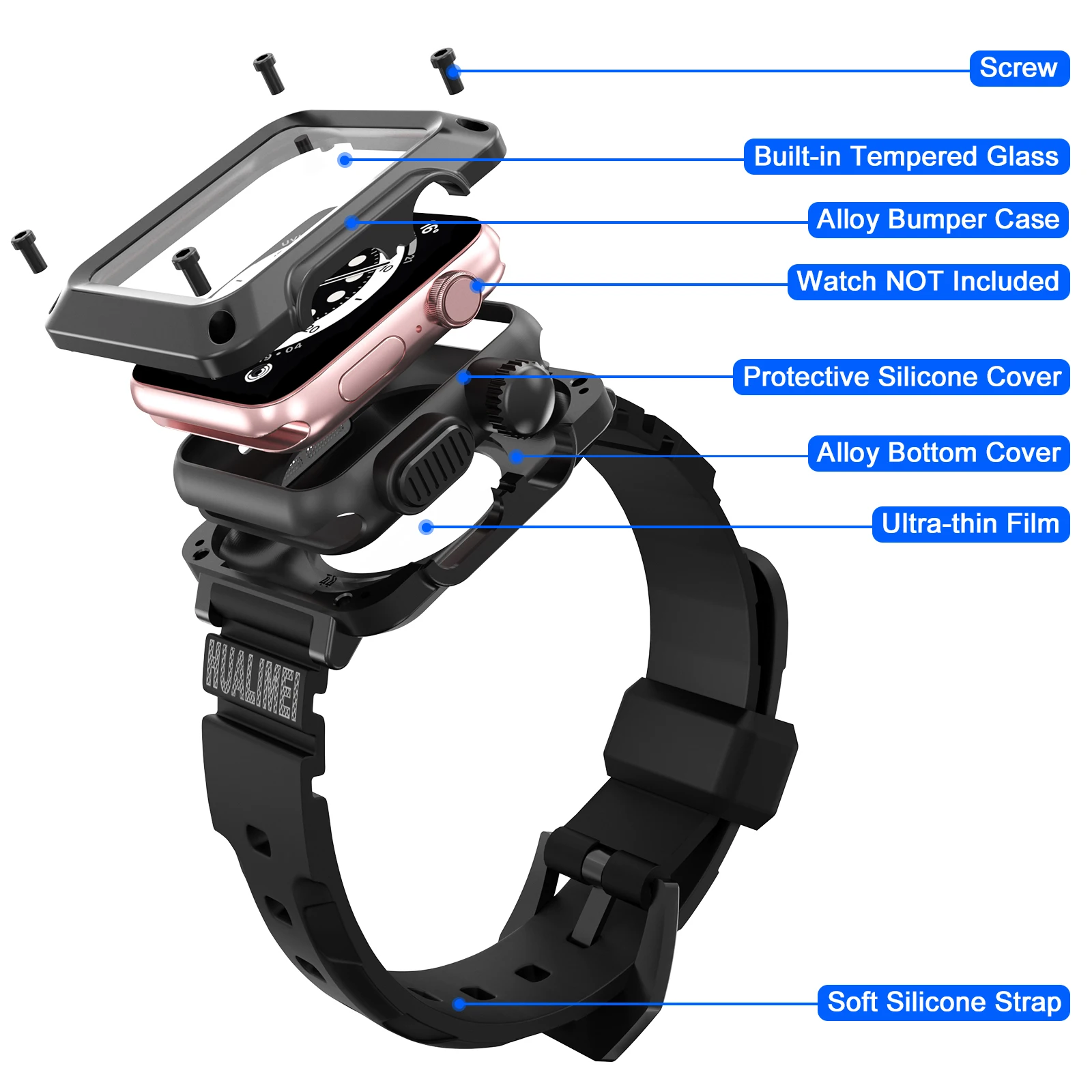 Apple Watch 6 SE 5 4 3 2 1 ̽ + ݼ  ȣ Ŀ iwatch ø   ʸ 44mm 42mm 40mm 38mm ո Ʈ