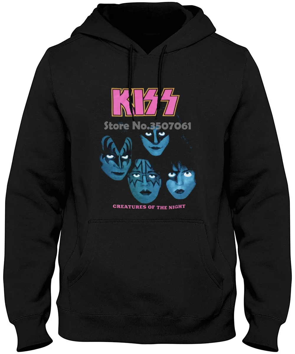 Kiss Creatures Of The Night черные жесткие N Heavy Glam Rock Peter Criss мужские официальные толстовки с