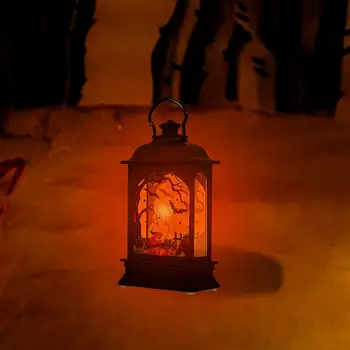 

LED Lantern Pumpkin Castle Light Halloween Plastic Kids Props Party Lamp Ghost Hanging Lantern Vintage Home Decor Skull Witch