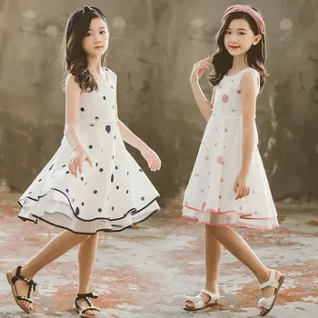 

Kids Dresses for Girls Cotton Polka Dot Casual Princess Summer Dress 4 5 6 7 8 9 10 11 12 13Years Children Toddler Teen Clothing