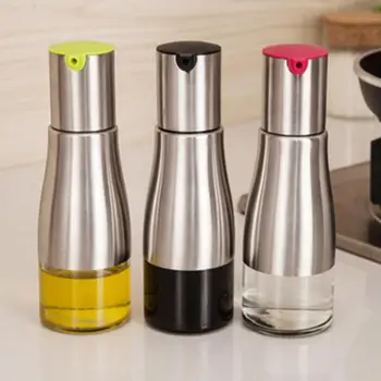 

Stainless Steel Glass Home Storage Oil Vinegar Bottle Container Jars Sauce Dispenser Cooking Tool