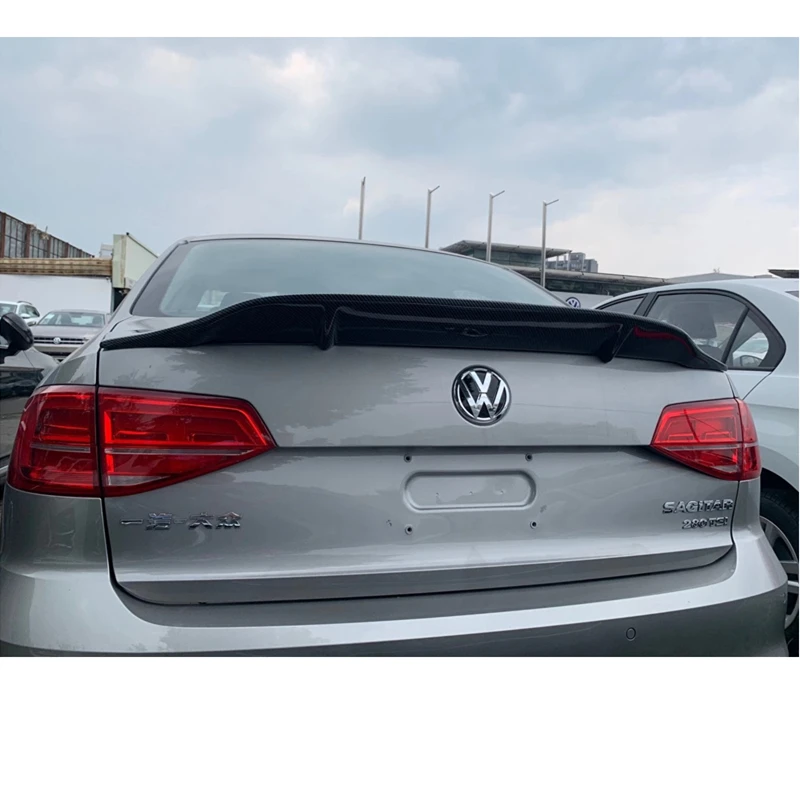 For Volkswagen Jetta MK6 spoiler 2012 2018 glossy carbon fiber R style